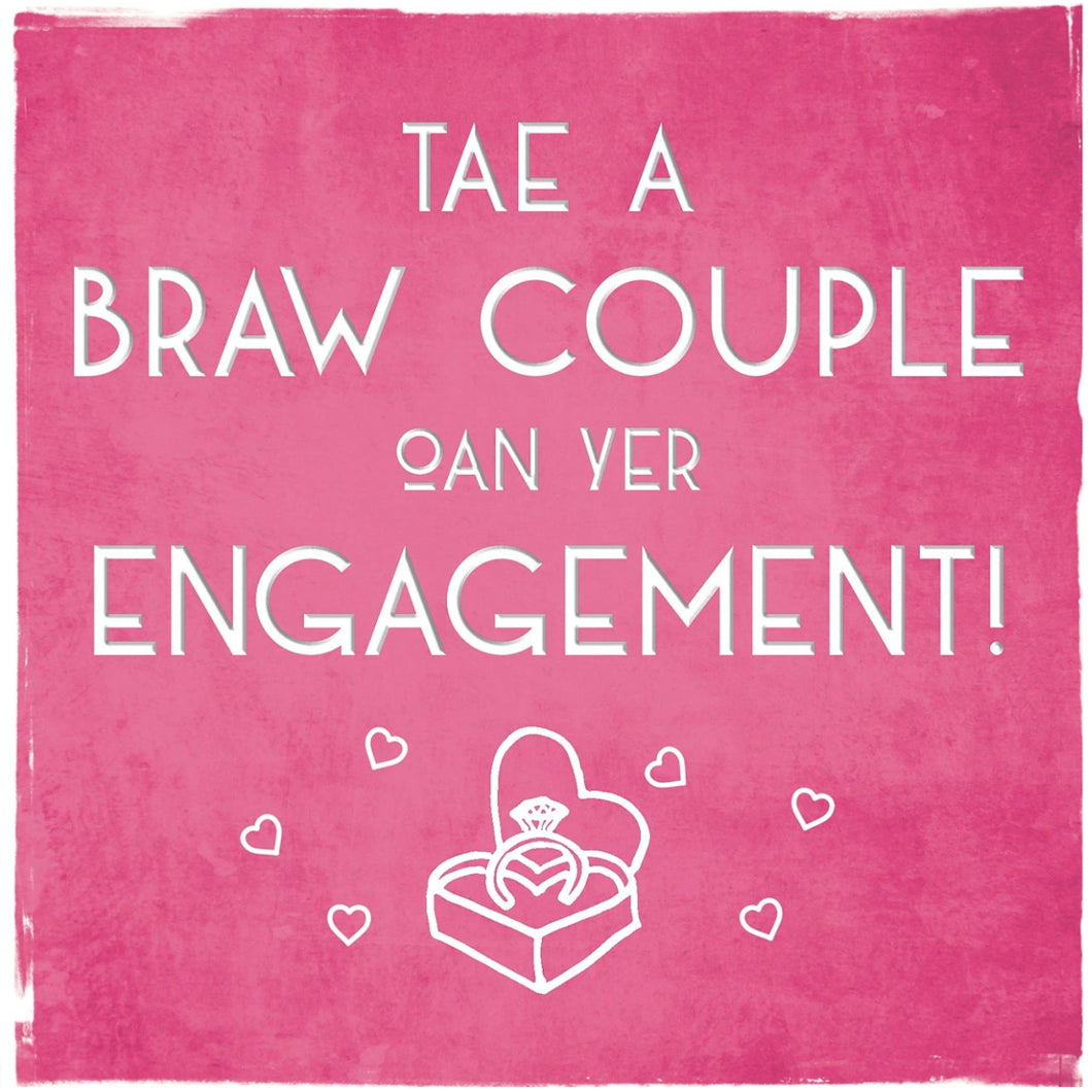 Braw Couple Engagement Greetings Card