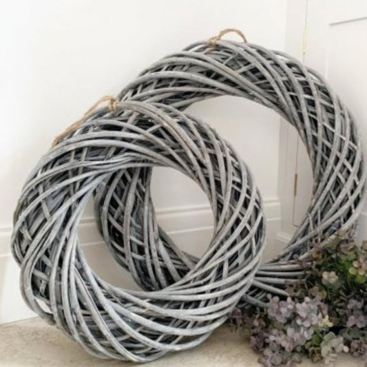 Rattan Grey Wreath - 52cm