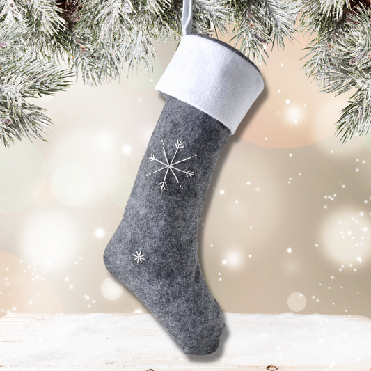 Grey Festive Stocking