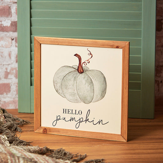 Hello Pumpkin Framed Plaque