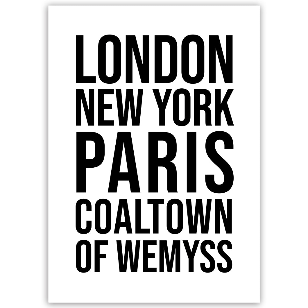 Coaltown of Wemyss Bold Print
