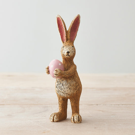 Standing Rabbit Pink Egg, 14cm