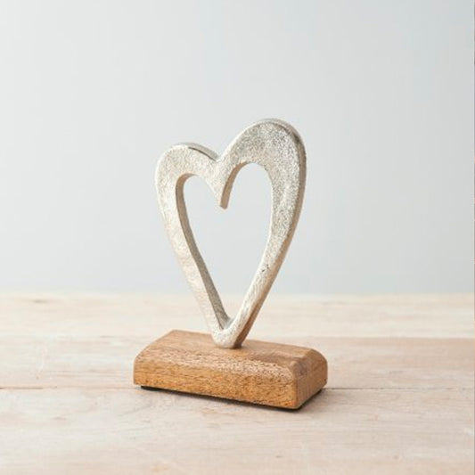 Heart Ornament On Wooden Block