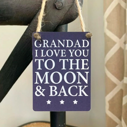 Grandad Moon & Back Mini Metal Sign
