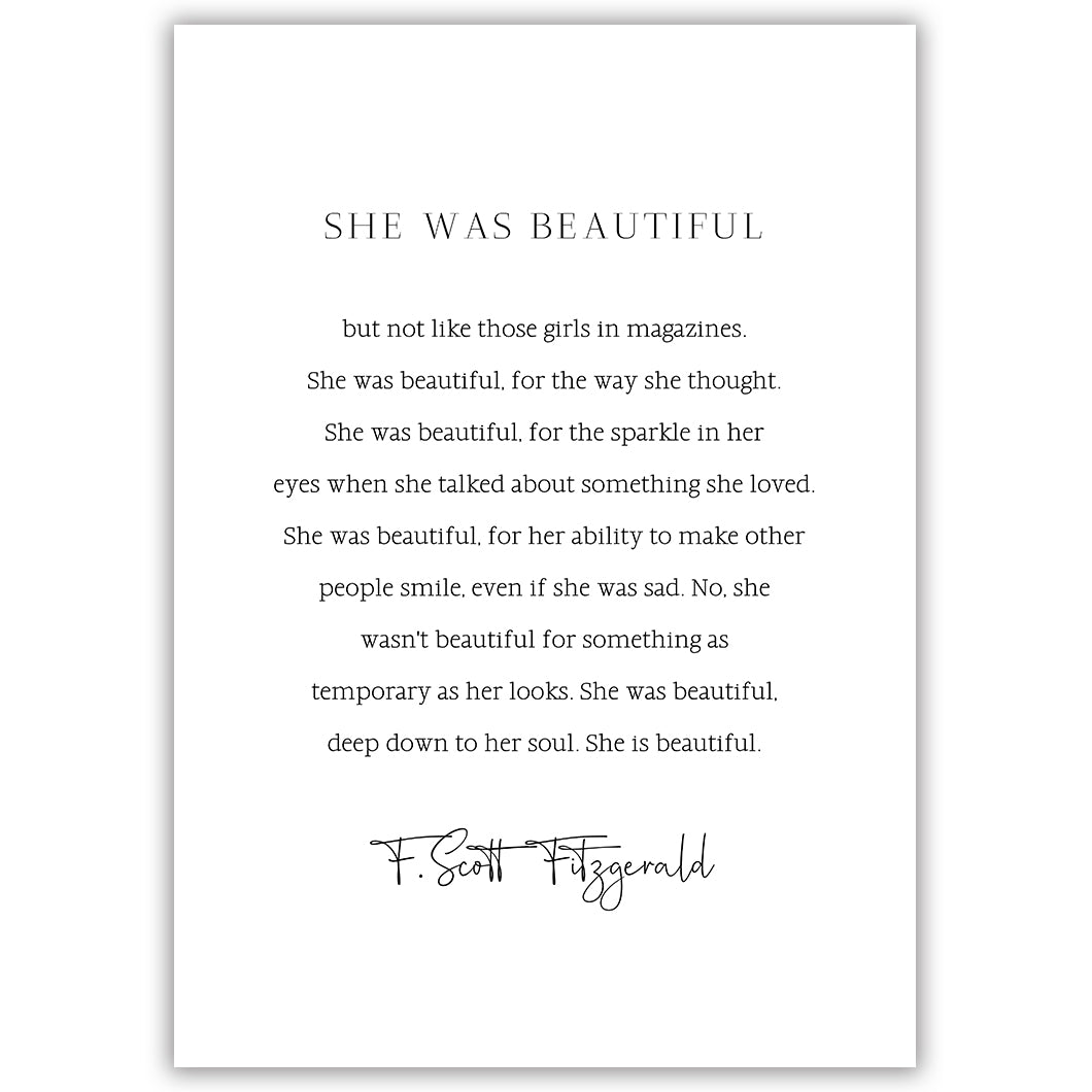 She Was Beautiful Two - F.Scott Fitzgerald Quote
