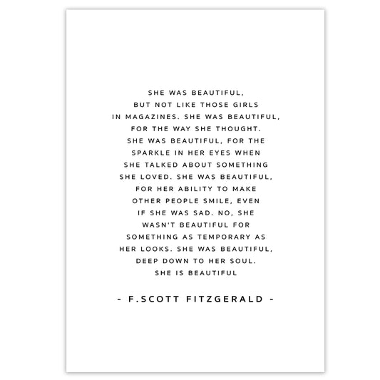 She Was Beautiful - F.Scott Fitzgerald Quote