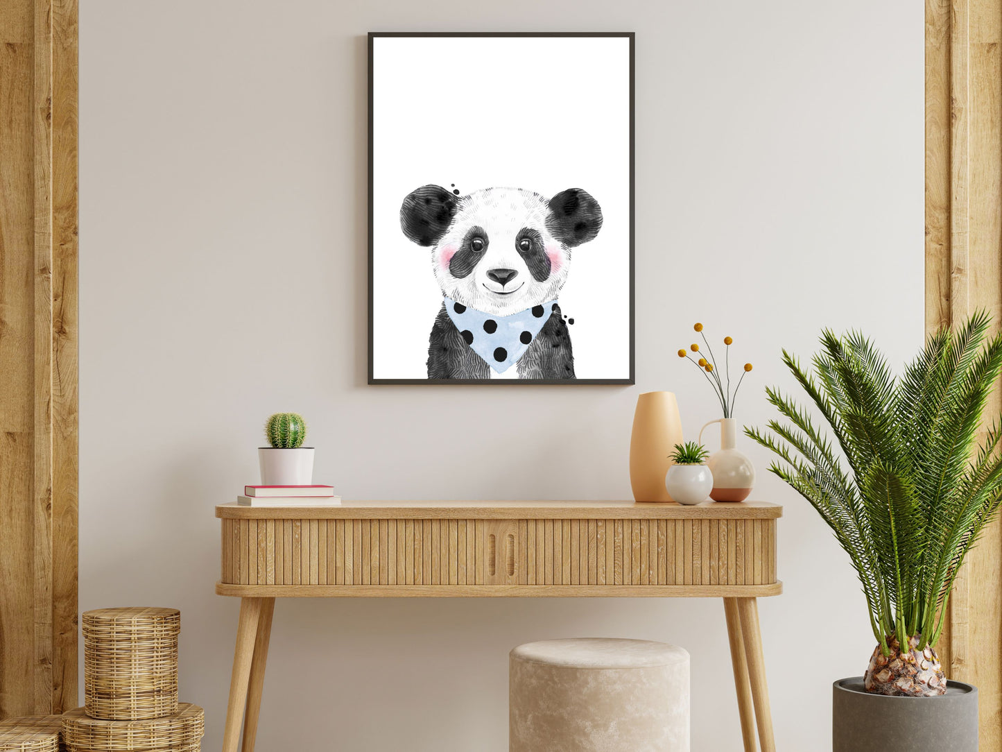 Watercolour Cute Panda & Bandana
