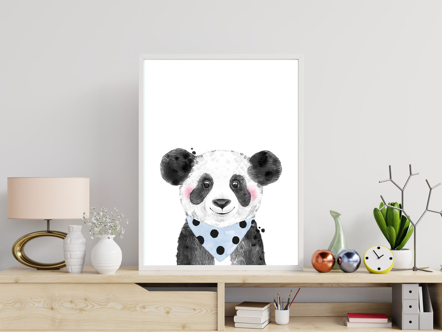 Watercolour Cute Panda & Bandana