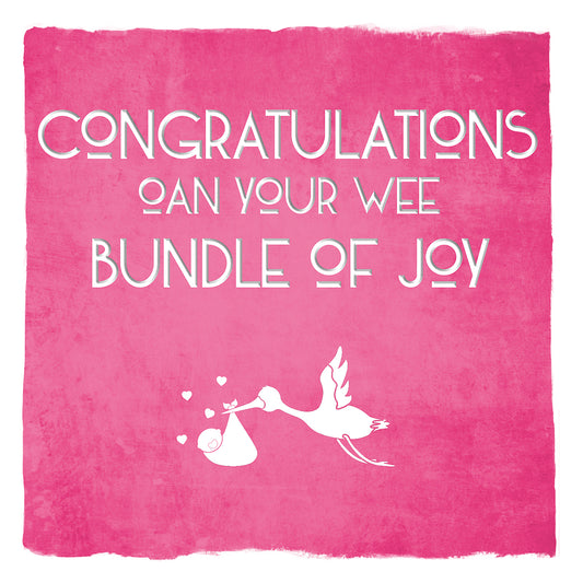 Bundle of Joy Pink greetings card