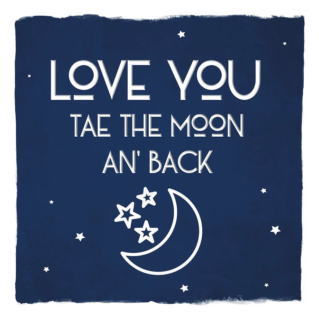 Moon An' Back Greetings Card
