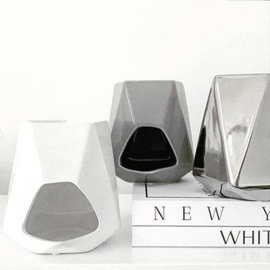 Aspen Ceramic Wax Burner - White, Grey or Silver