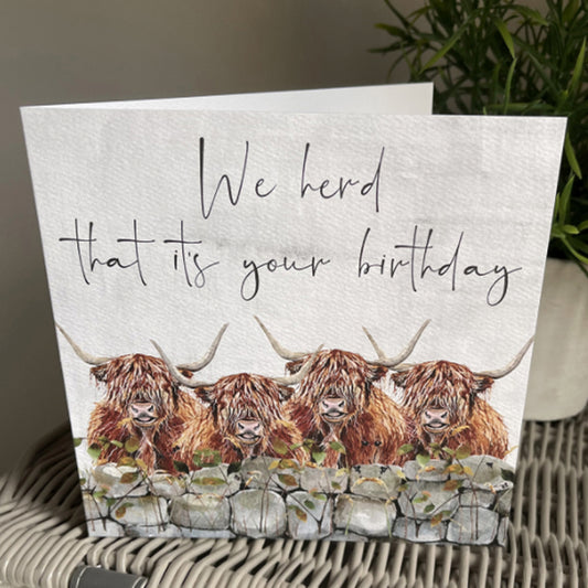 Herd Cow Birthday Card