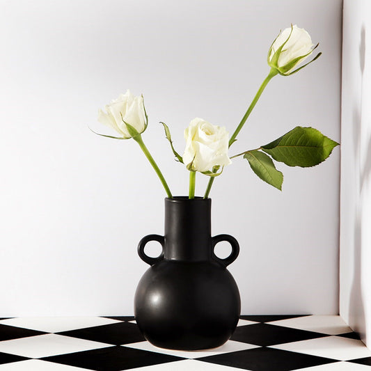 Small Amphora Vase Black