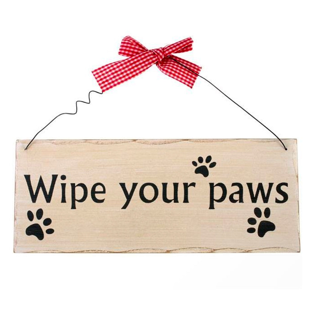 Wipe Your Paws Hanging Sign