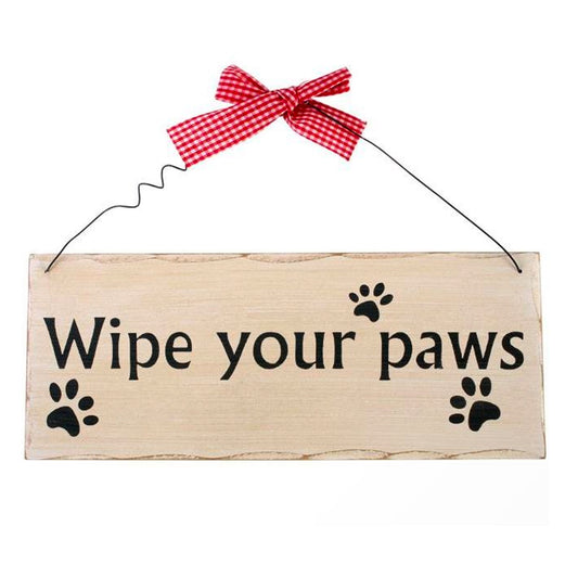 Wipe Your Paws Hanging Sign