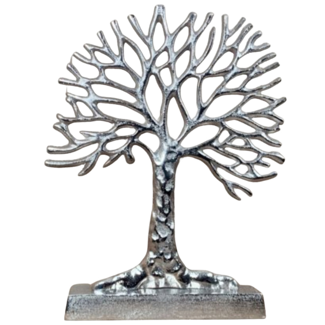 Chunky Silver Aluminium Tree Of Life, 36cm