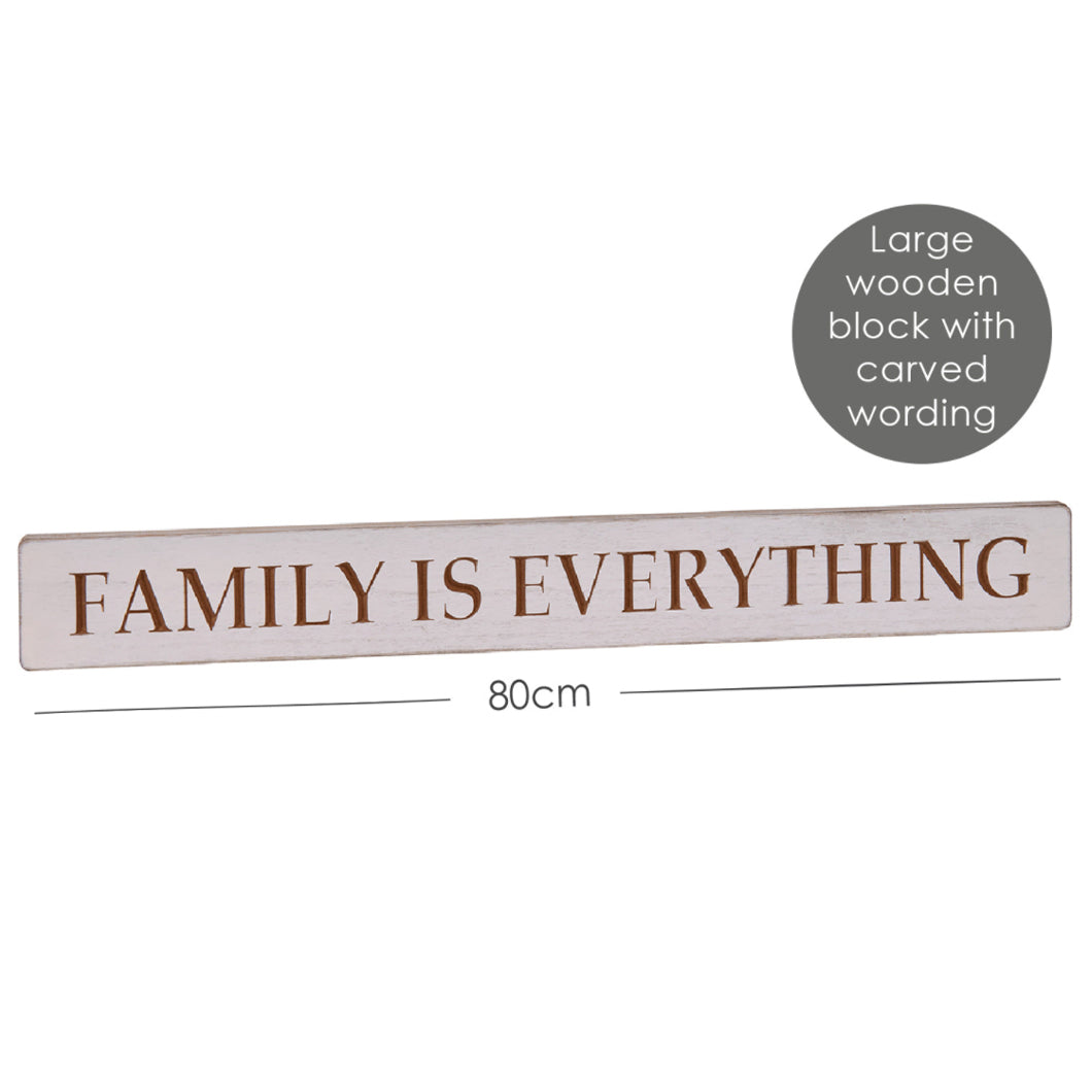 'FAMILY IS EVERYTHING' Carved Sign