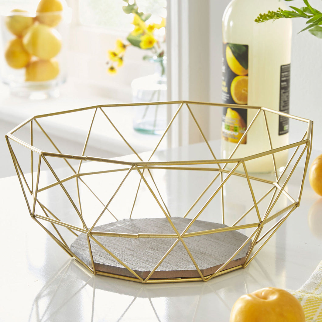 Gold Geometric Basket